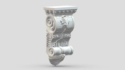 Scroll Corbel 40 stl, room, printing, set, element, luxury, console, architectural, detail, column, module, pack, ornament, molding, cornice, carving, classic, decorative, bracket, capital, decor, print, printable, baroque, classical, kitbash, pearlworks, architecture, 3d, house, decoration, interior, wall, pearlwork