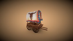 Stylized Cowboy Cart west, cart, wild, cowboy, vechicle, car, wood, stylized