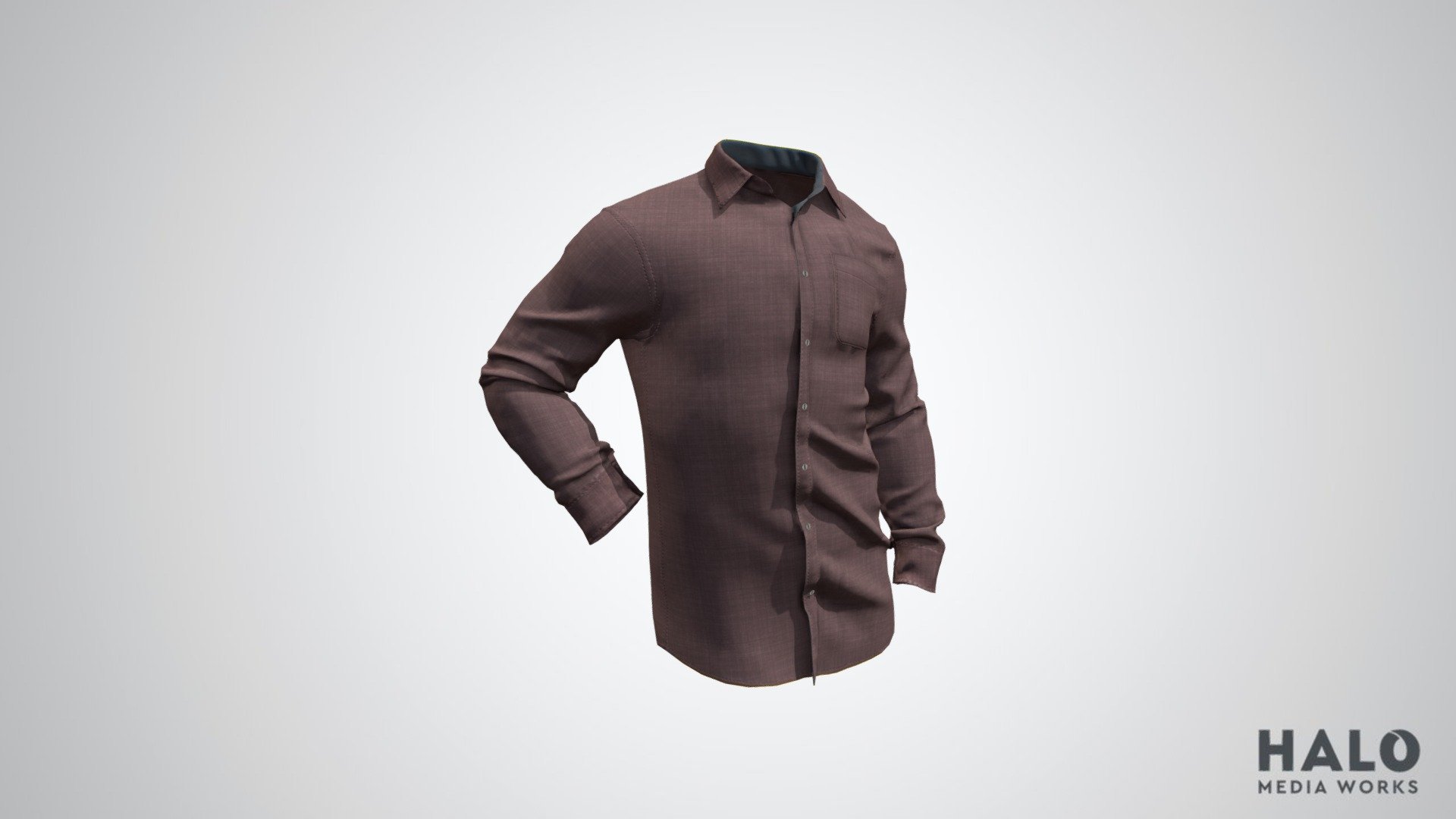 A simple dress shirt created in Marvoleous Designer - Button Down Shirt - Buy Royalty Free 3D model by Halo Renders (@HaloRenders) 3d model
