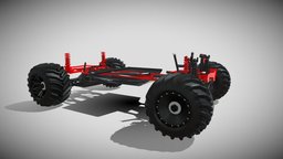 Chassis 4x4 rigged stl, truck, 4x4, parts, jeep, offroad, chassis, monstertruck, carparts, 3d, blender, car, rigged, riggedtruck