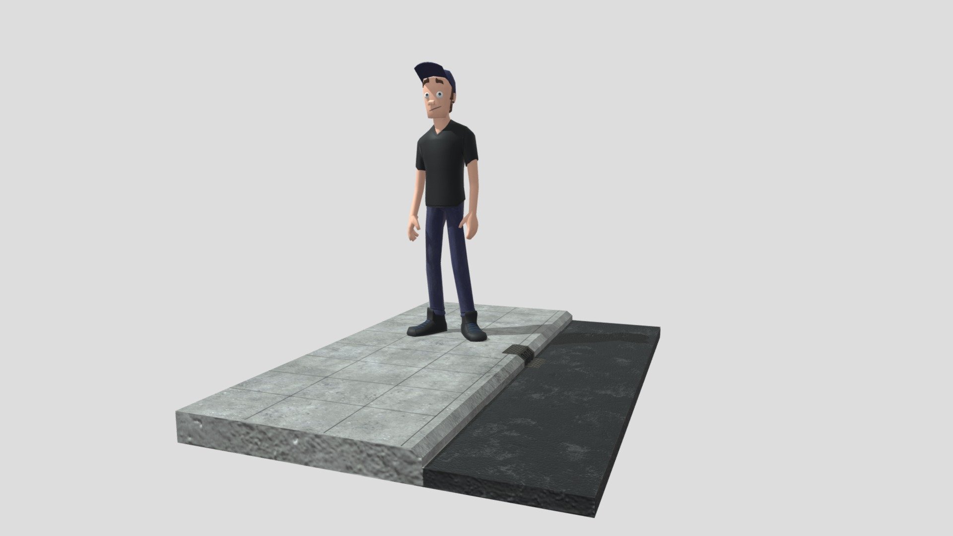 Skater type guy on sidewalk - Skater type guy on sidewalk - 3D model by Dio de Vries (@DiodeVries) 3d model