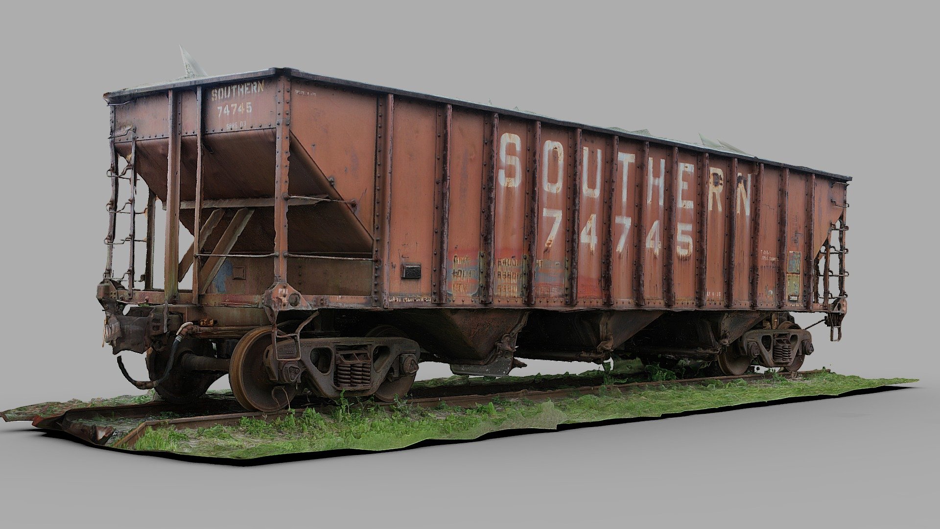 3D scan of 1 side of an old hopper-style train wagon

Scan data processed from 373 photos in Reality Capture, taken with my Canon EOS Rebel XSI and a polarized lens - Old Southern Railcar (Raw Scan) - Buy Royalty Free 3D model by Renafox (@kryik1023) 3d model