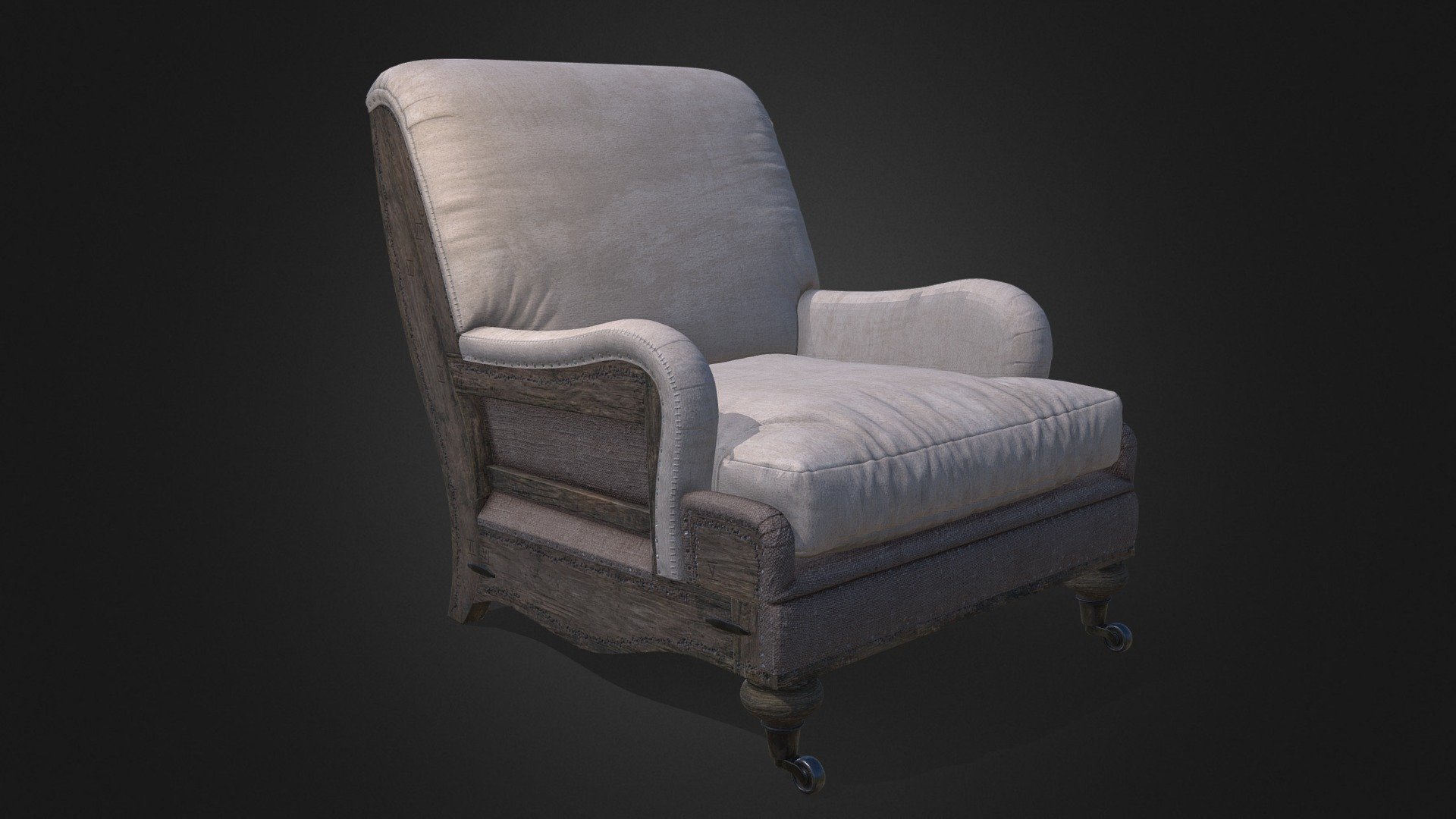RH English Roll Armchair - Buy Royalty Free 3D model by 0legator 3d model