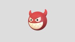 Character241 Devil Face face, red, toy, bad, devil, mascot, teeth, horn, print, head, satan, laugh, emoji, character, cartoon, design, monster, halloween, evil, noai