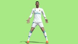 Cristiano Ronaldo "Siu" Pose football, people, pose, rig, player, soccer, men, game-ready, messi, cristiano, ronaldo, siu, neymar, footballer, character, lowpoly, man, animated, human, male, sport, ball, rigged