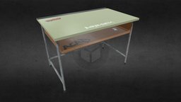Old Dirt School Table school, unreal, table, dirty, old, substance, asset, game, blender, plasticity3d