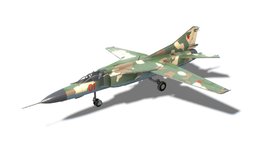 MIG-23 Flogger Jet Fighter Aircraft modern, flying, airplane, fighter, flight, force, mikoyan, gurevich, pbr, lowpoly, mobile, military, air, plane