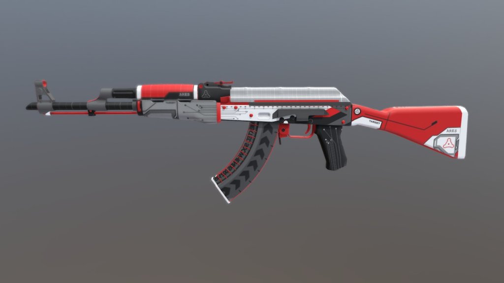 Ares Skin for Ak 47 , Also check AWP , P250 , USP-S ARES - Ak-47 Ares - 3D model by un1que 3d model