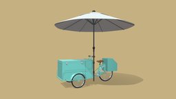 Retro Ice Cream Tricycle bike, drink, food, storage, truck, terrain, wheels, ice, other, trailer, retro, transport, pickup, cart, cream, umbrella, italy, morocco, tricycle, commercial, push, piaggio, vehicle, refrigerated