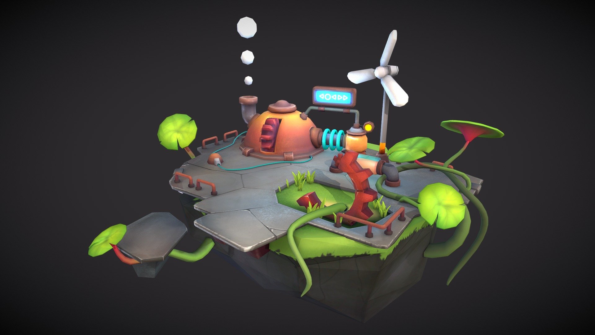 This is Low Poly Fantasy Island Mechanic  Size texture 1024/1024 
model island Mechanic  :10670 polys - VIASS Mechanic - Buy Royalty Free 3D model by VIASS 3d model