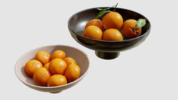 Food Set 04 / Bowls with Oranges and Mandarins food, fruit, bowl, kitchen, citrus, dining, mandarin, oranges, climente