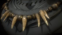 Necklance tooth, necklace, gold