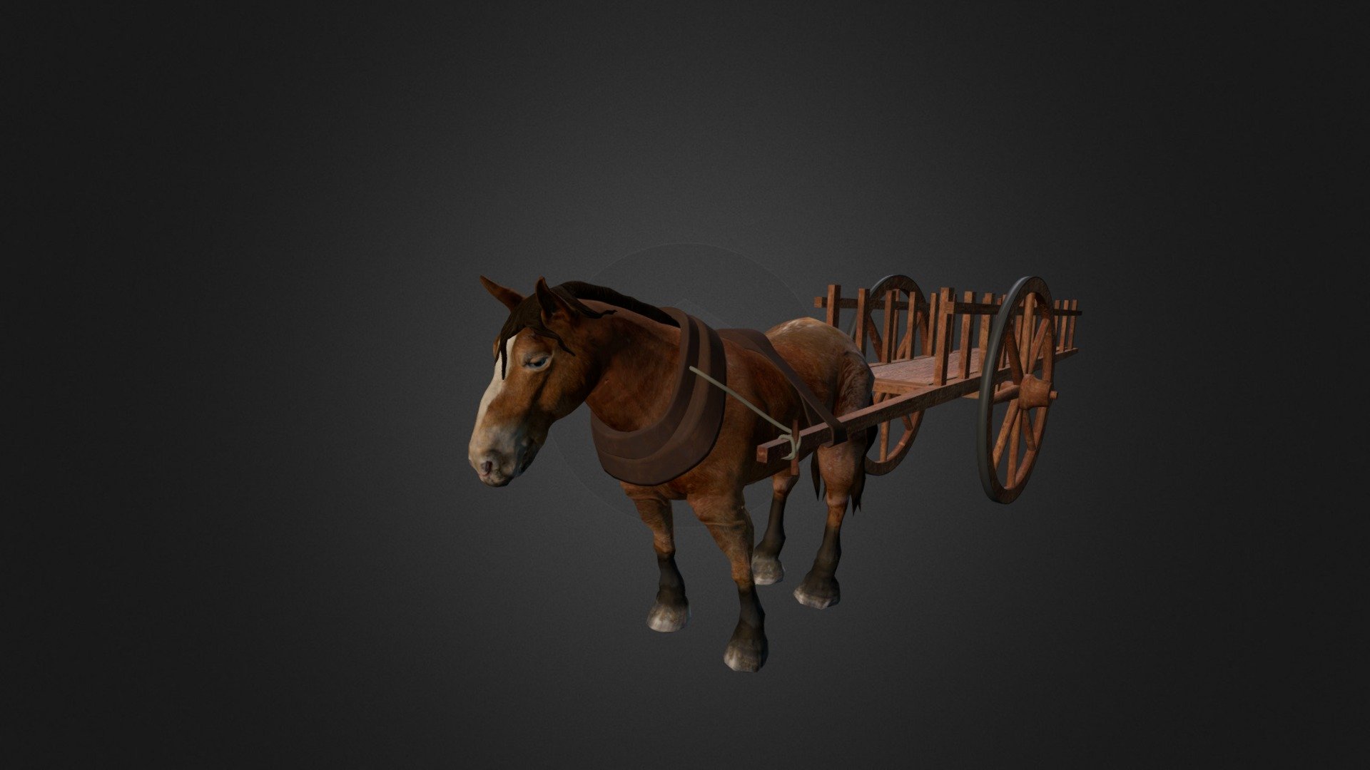 This medieval chariot was used to transport different types of goods, ranging from barrels to packages. The reconstruction is based upon 13th century drawings 3d model