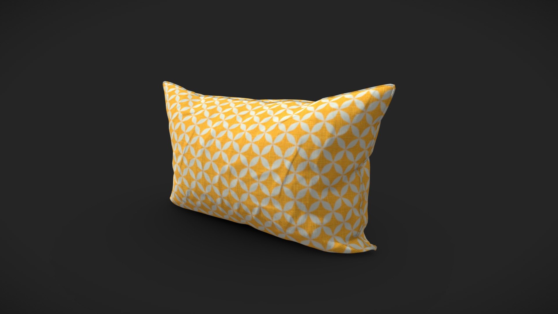 Fabric Yellow simple pillow - Yellow Pillow - Buy Royalty Free 3D model by rickmaolly 3d model