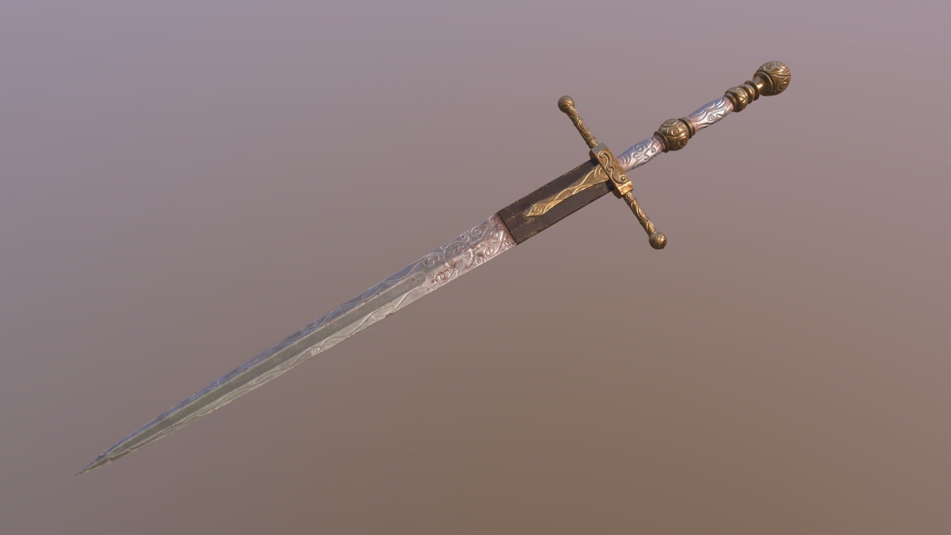 Well-crafted straight sword with an illustrious design, wielded by regulars of a lord's army. Though blackened and damaged by years of use, it appears to otherwise have been kept in serviceable condition, despite the soldiers having long since lost their minds.

Low Poly/Mid Poly Great Sword from my favourite game in this year - Elden Ring. Modeled, sculpted, remeshed and unwrapped in blender. Textured in Substance Painter. Like, follow and check more on my https://www.artstation.com/burning_umbrella
And GIT GUD! - Lordsworn`s Greatsword from Elden Ring - Download Free 3D model by burning_umbrella (@burningumbrella69) 3d model