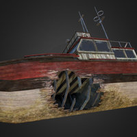 Beached Boat 3d-model, sickheadgames, 3dsmax, boat