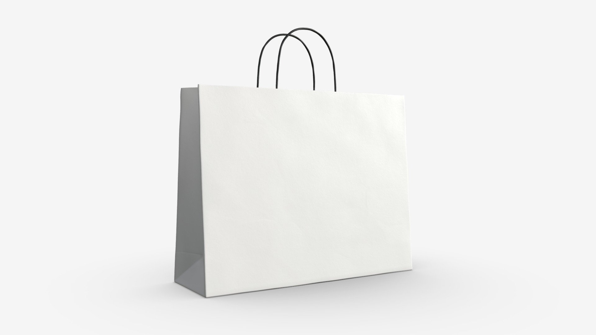 White paper bag with handles 04 - Buy Royalty Free 3D model by HQ3DMOD (@AivisAstics) 3d model