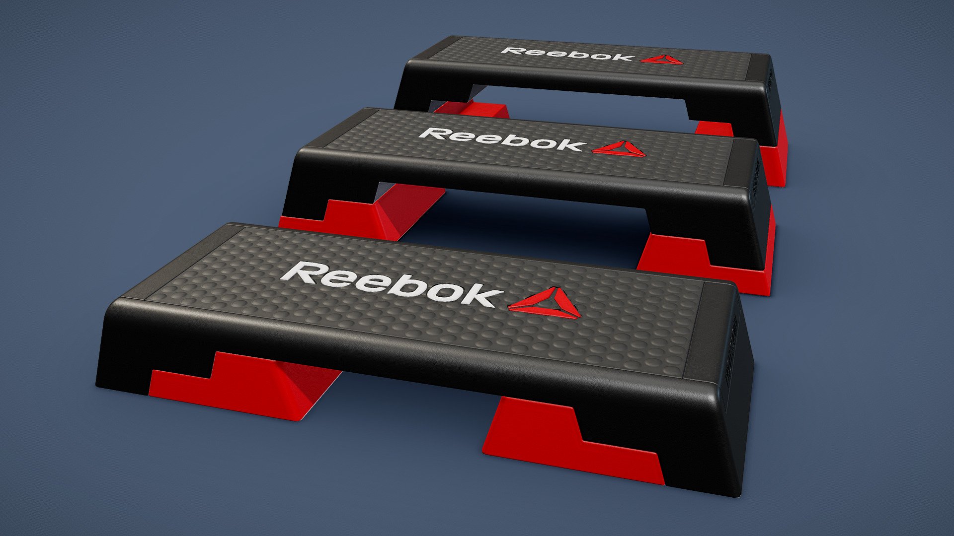 3D model of Reebok aerobic stepper. 4K textures, PBR material.

Please note that in Sketchfab preview textures have lower resolution and are heavily compressed. You will get full quality uncompressed textures upon purchase 3d model