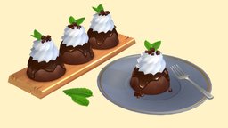 Delicious Chocolate Mint Cake food, cake, chocolate, delicious, dessert, mint, handpainted, lowpoly, lowpolydessertchallenge