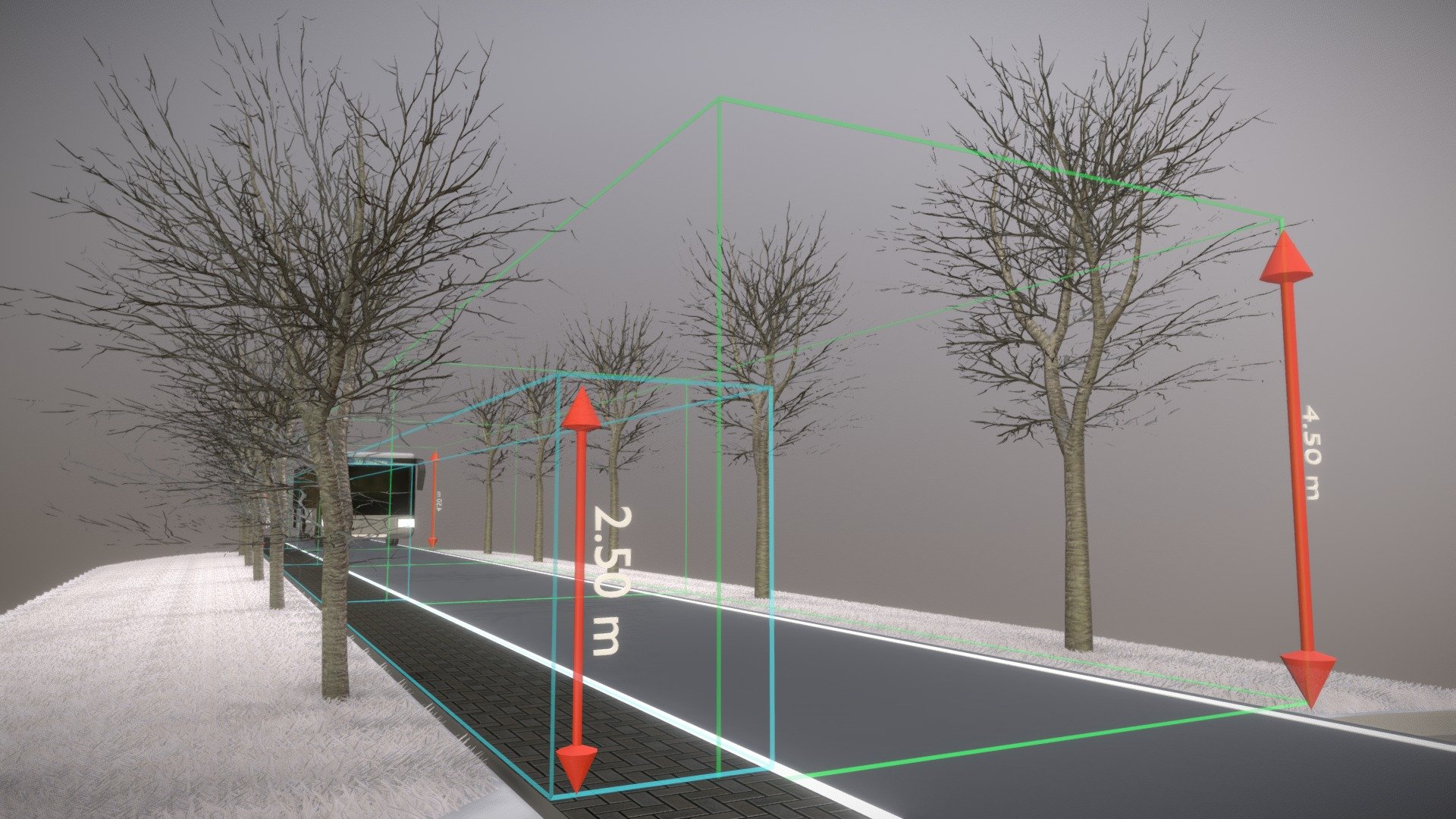 Diese Szene zeigt unseren Lindenbaum mit Zuschnitt 

für LKW/Bus (4.5 Meter) und Gehweg (2.50 Meter) 

im Winter.

Aus dem VIS-All-3D Baum Module 4.

Alles wurde modelliert, texturiert und animiert in Blender.



This scene shows our lime tree with cuttings

for truck / bus (4.5 meters) and walkway (2.50 meters)

measured from the ground upwards.

From the VIS-All-3D Tree Module 4.

Everything was modeled, textured and animated in Blender.



 

 - Linden mit Zuschnitt für LKW und Gehweg - Winter - Buy Royalty Free 3D model by VIS-All-3D (@VIS-All) 3d model