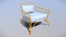 StockHolm IKEA Rattan Chair Low-poly substancepainter, substance
