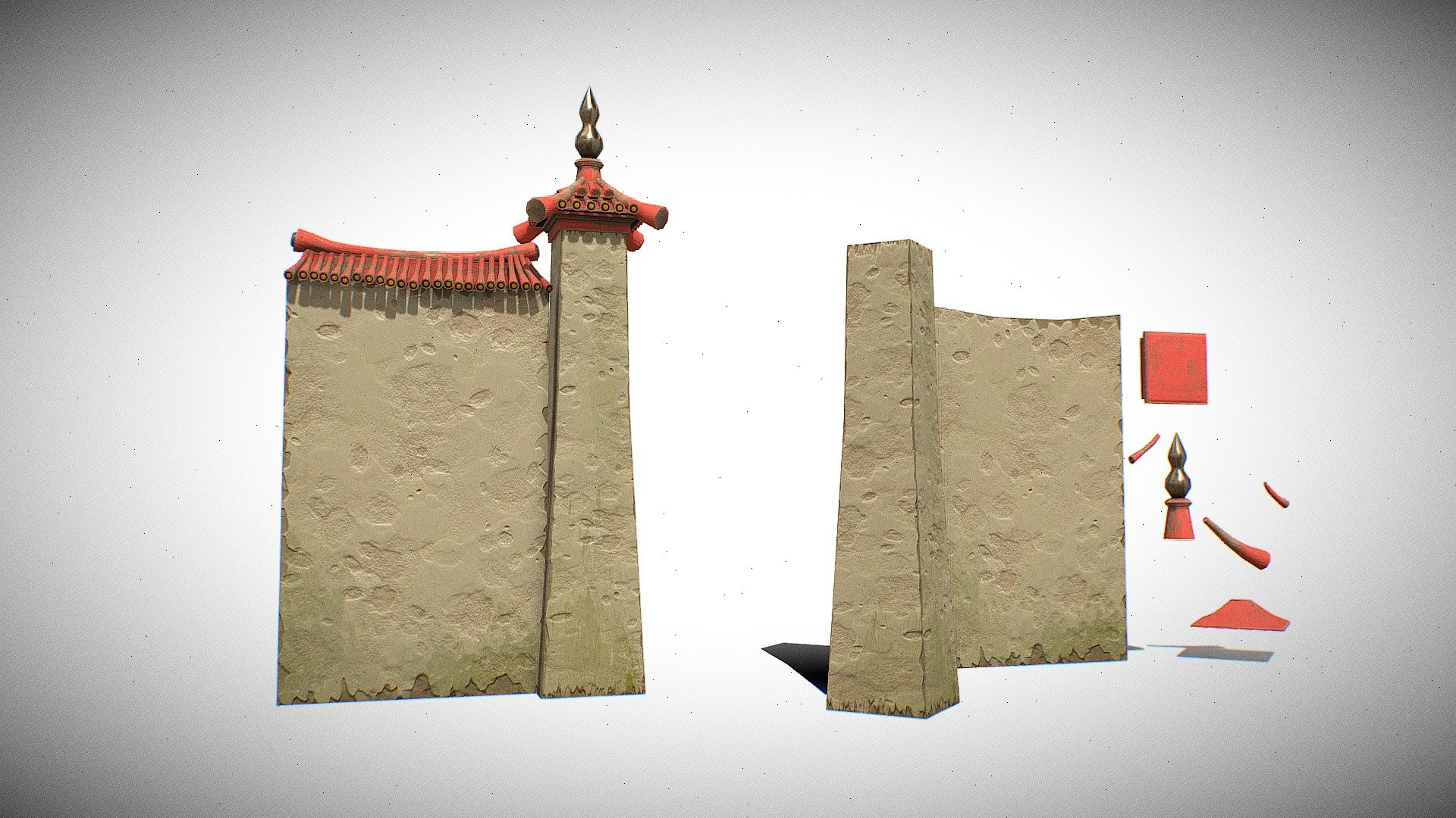 Modular Lowpoly Wall , game ready 

Asian architecture 
chinese wall
Stylized

inspired by the chinese asian architecture with a stylized appreoch - Modular Chinese Wall - Game Ready - Buy Royalty Free 3D model by Sam (@sammephi) 3d model