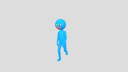 Character183 Rigged Blue Man body, toon, toy, people, stick, mascot, rig, water, head, stickman, character, cartoon, man, animation, monster, blue, funny, simple, hand