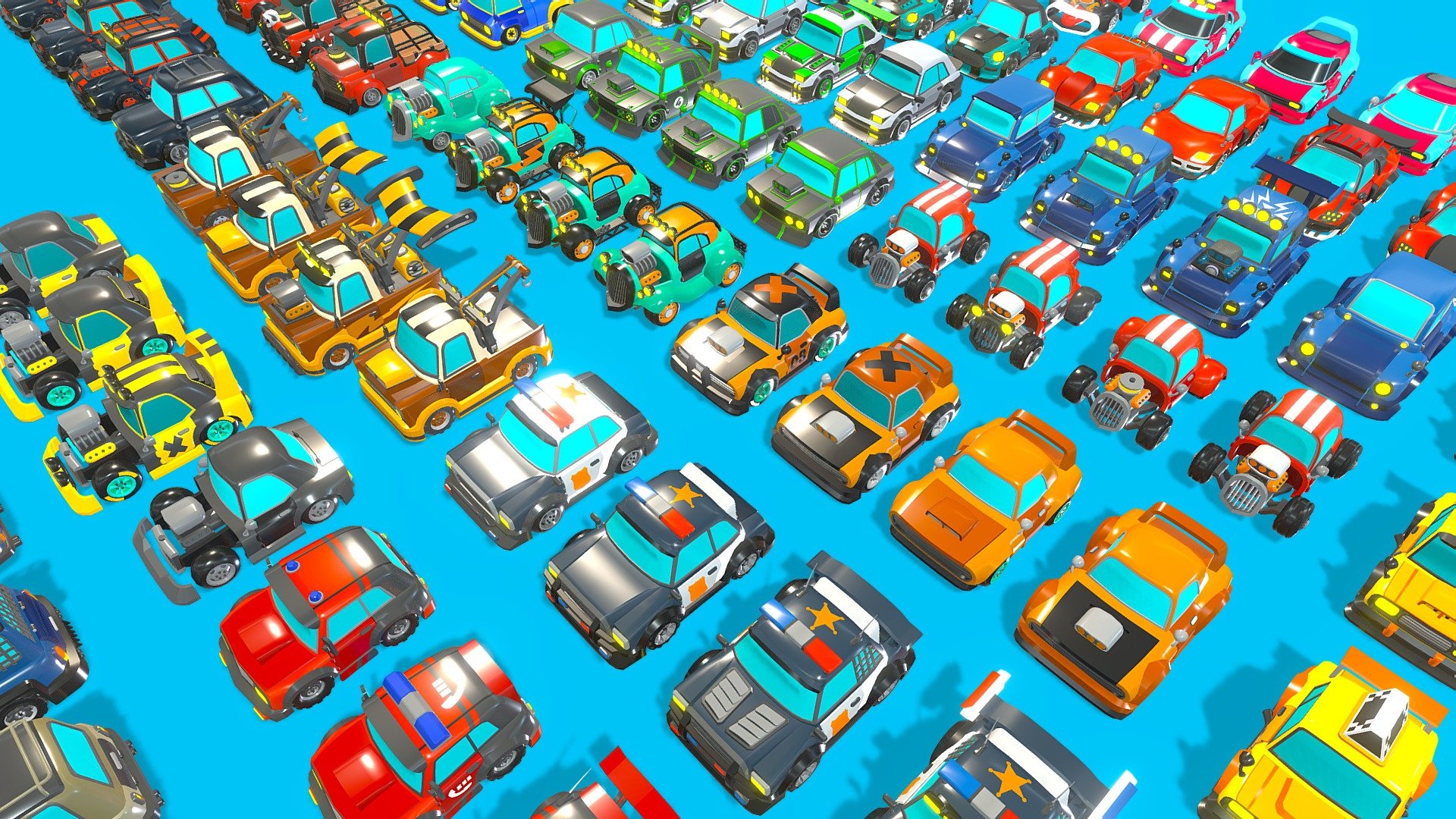 Get ready to add a touch of thrill and excellence to your mobile game projects with our complete edition of Stylize Vehicles! This delightful collection features total 80 (20VEH with 4 Upgrades) charming and first class cars, perfect for creating an engaging and visually appealing experience in your hypercasual games.

Give your mobile game the visual flair it deserves with our Low Poly Complete Edition of Vehicles Pack. Whether you're a seasoned game developer or just starting, this asset will help you create a captivating and memorable gaming experience that players won't be able to resist.

Start your journey to mobile gaming success today! Download our Low Poly Complete Edition of Vehicles Pack and inject a dose of super potential into your games 3d model
