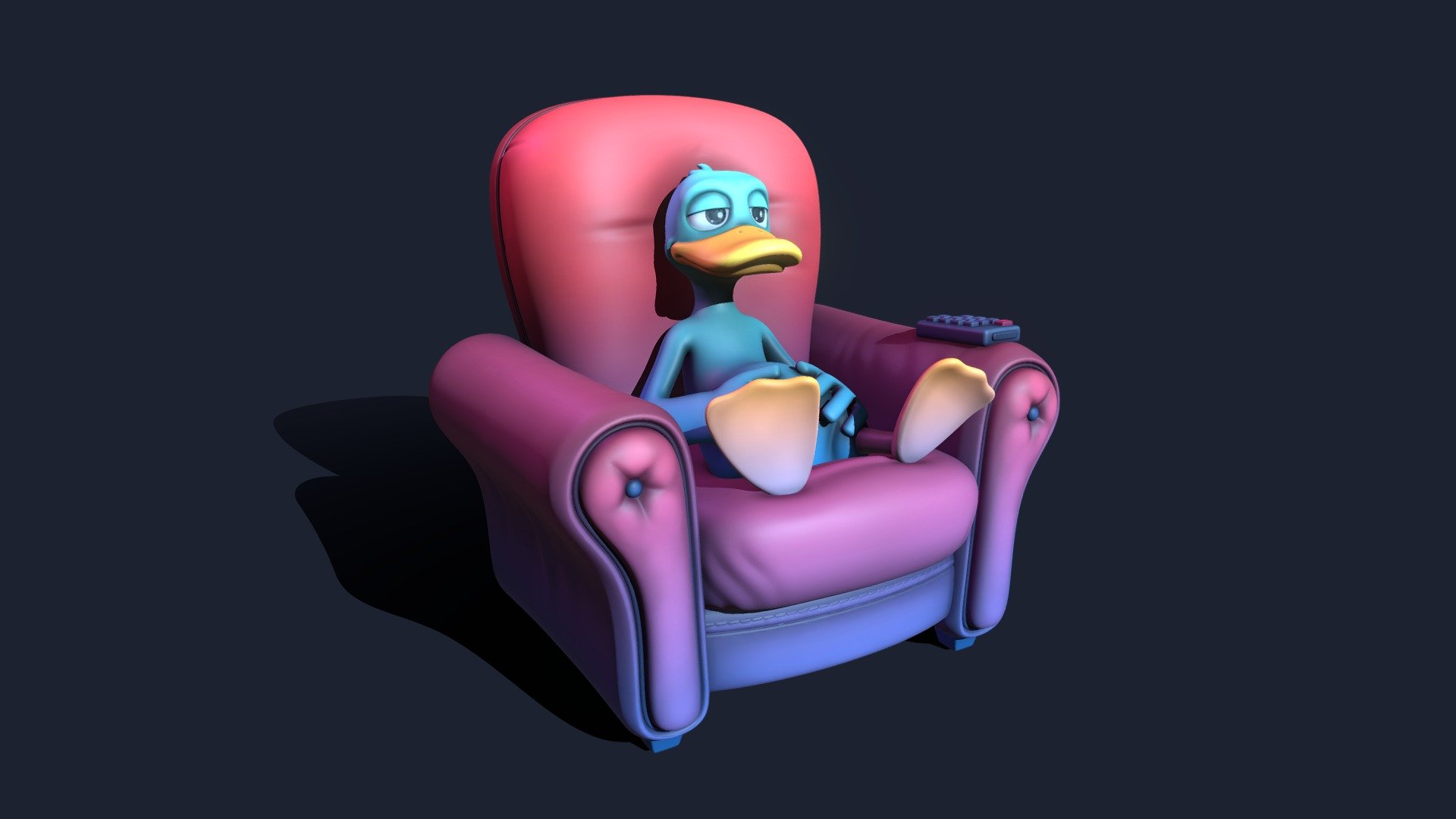 Cartoonish Duck model, made for 3D printing. It will be ready for download soon! - Relaxed Duck - 3D model by BlackSpire 3d model