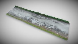 Road in the countryside abandoned, prop, road, 3dscanning, hole, countryside, pothole, photogrammetry