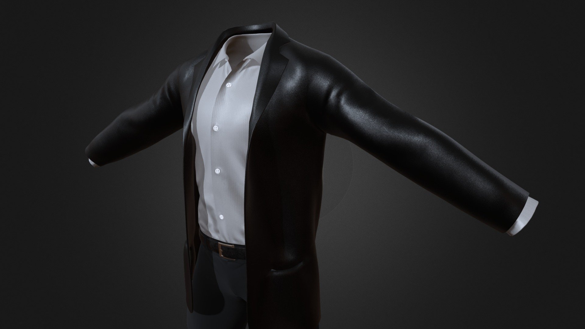 This model contains a Leather Jackt, White Shirt, Leather Belt and Black Tousers.
The Clothing set has PBR Textures/Materials with a 2048x2048 resolution - Leather Jacket Set - Buy Royalty Free 3D model by AARC (@NitroOni) 3d model
