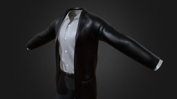 Leather Jacket Set suit, leather, shirt, jacket, part, belt, blazer, commerical, trouser, leather-jacket, white-shirt, black-trouser, formals, party-wear, leather-jacket-trouser, leather-belt, clothing