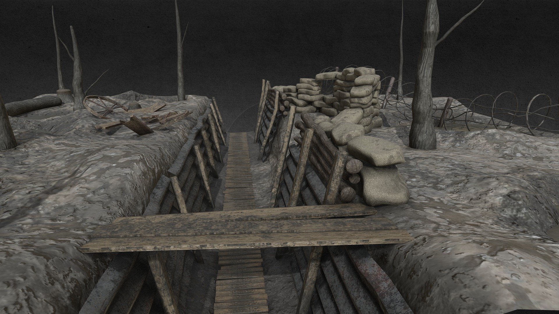 This is my World War 1 trench scene I have been working on and recently finished. My first attempt at a &ldquo;scene