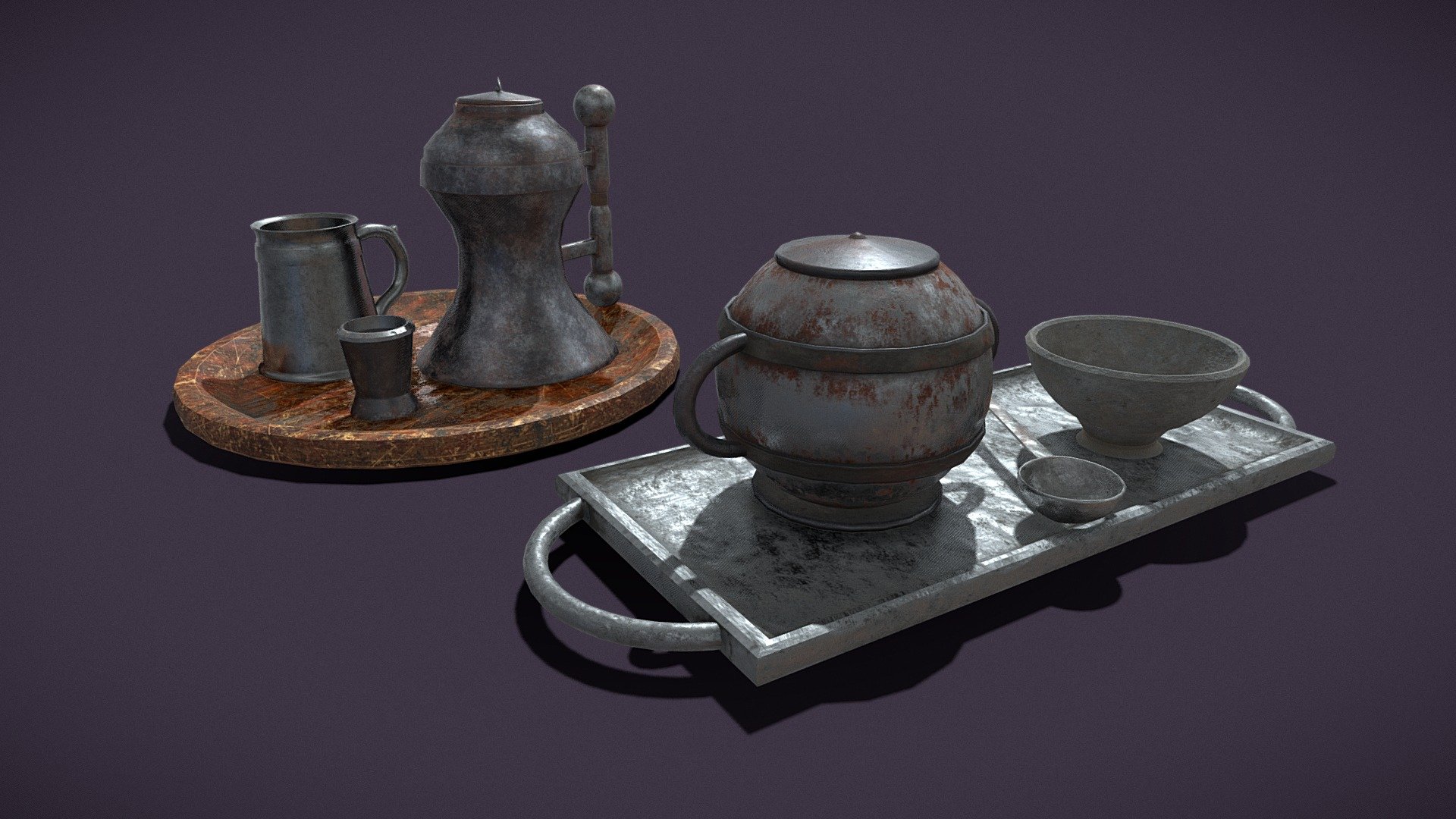 Medieval Dishes Set 3D Props Pack

Scaled to real world scale From the Creators at Get Dead Entertainment. Please like and Rate! Follow us on FaceBook and Instagram to keep updated on all our newest models. https://www.facebook.com/GetDeadEntertainment/ - Medieval Dishes Set - Buy Royalty Free 3D model by GetDeadEntertainment 3d model