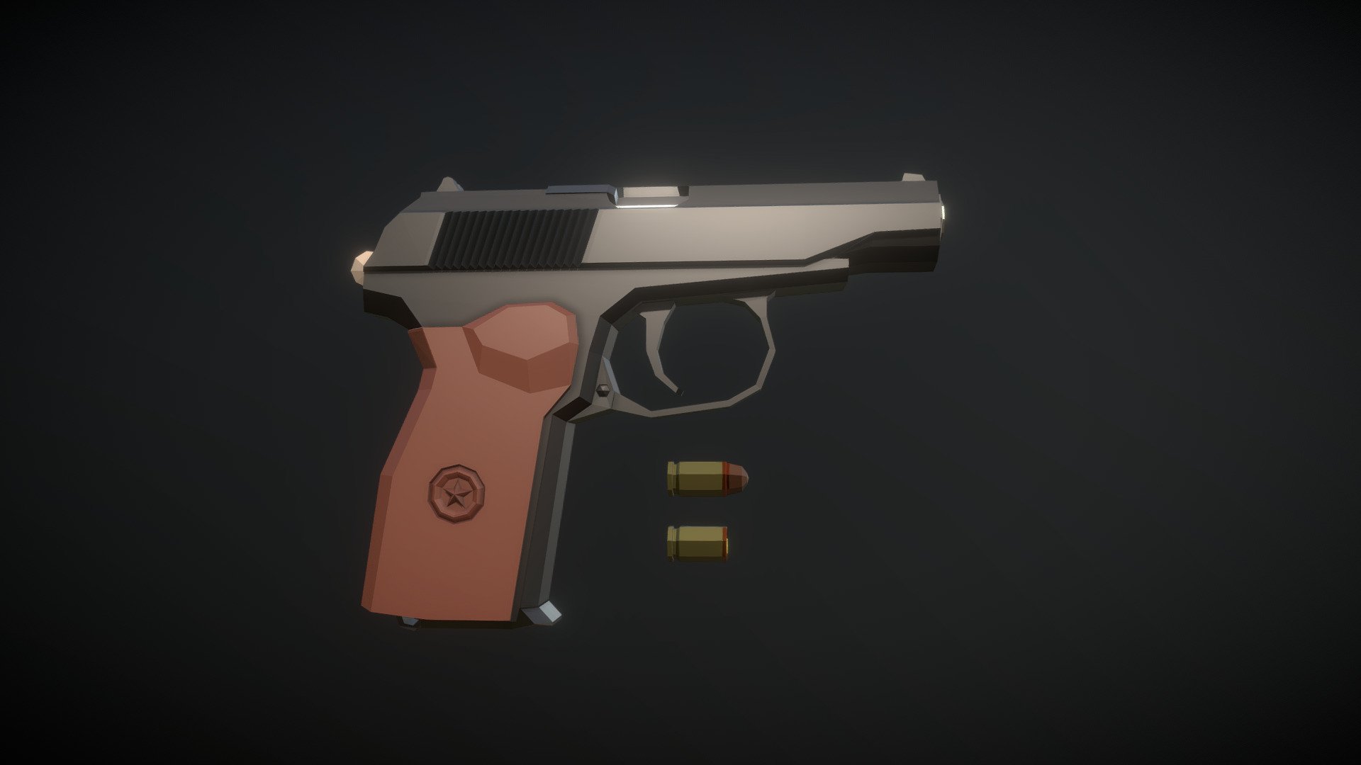 Low Poly model of the well-known Makarov Pistol, developed by Nikolay Fyodorovich Makarov, and being adopted as the service pistol of the soviet union's military and police forces in 1951 - Low-Poly Makarov Pistol - Download Free 3D model by notcplkerry 3d model