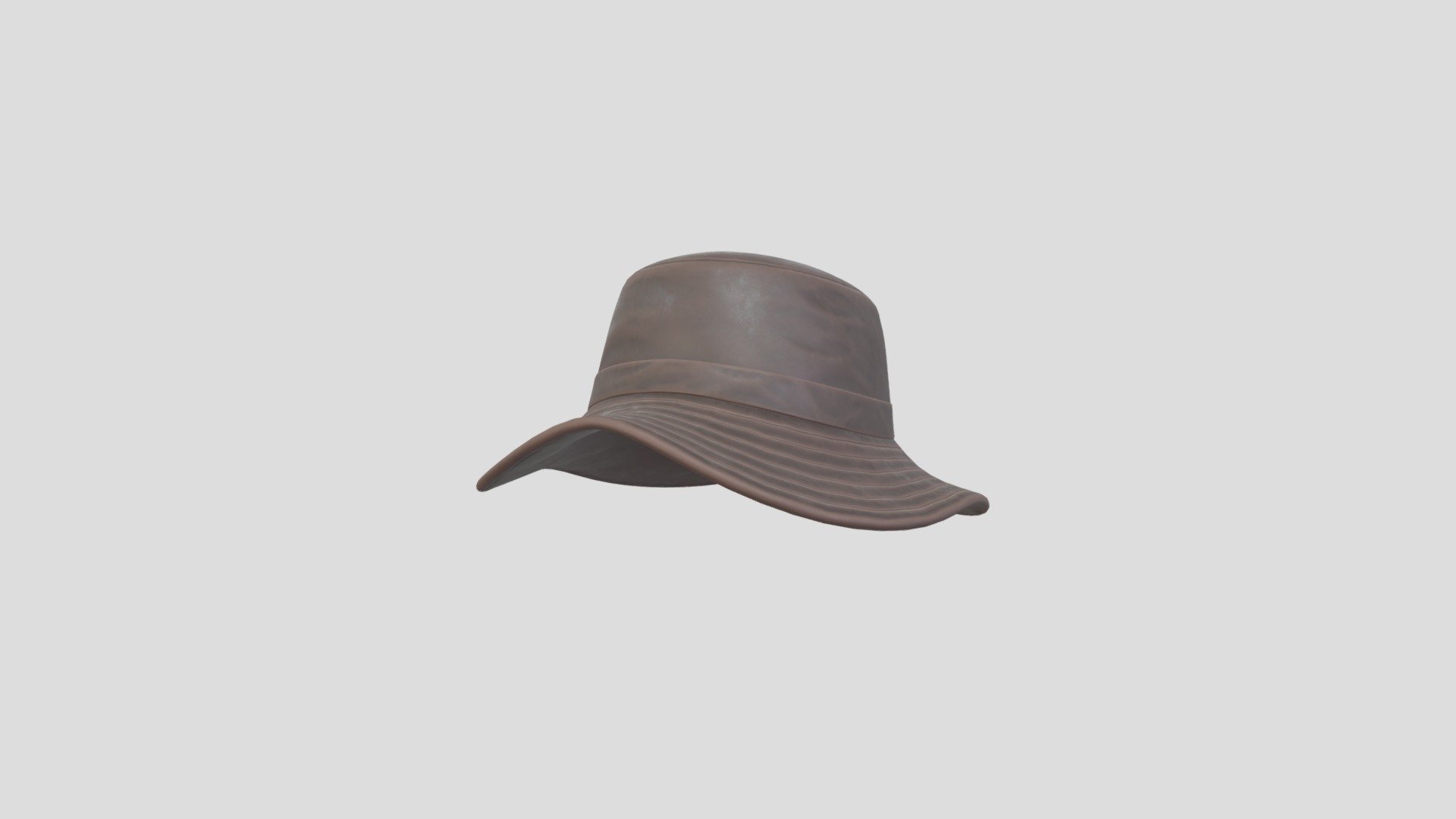 Leather Bucket Hat 3d model.      
    


File Format      
 
- 3ds max 2021  
 
- FBX  
 
- OBJ  
    


Clean topology    

No Rig                          

Non-overlapping unwrapped UVs        
 


PNG texture               

2048x2048                


- Base Color                        

- Normal                            

- Roughness                         



1,312 polygons                          

1,346 vertexs                          
 - Prop086 Leather Bucket Hat - Buy Royalty Free 3D model by BaluCG 3d model