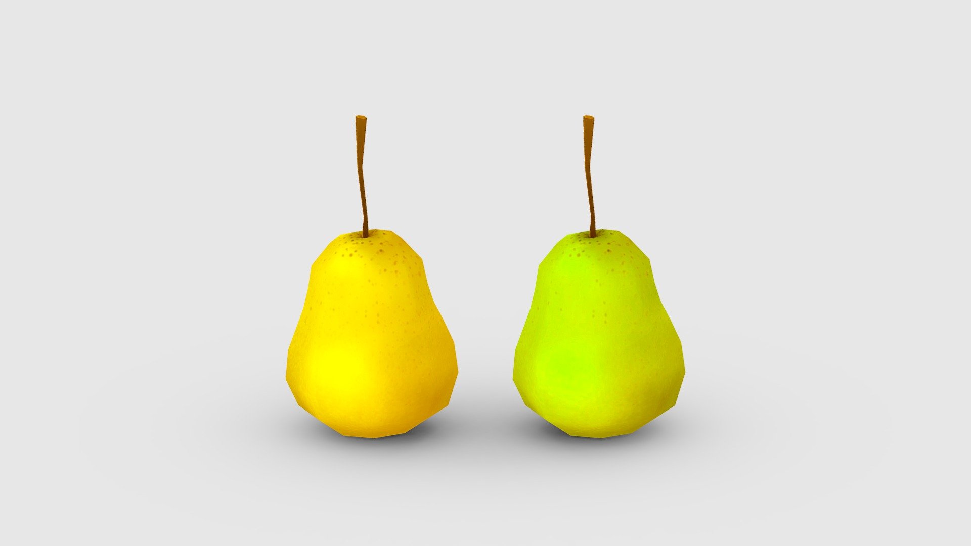 Cartoon yellow pear and green pear - Cartoon yellow pear and green pear - Buy Royalty Free 3D model by ler_cartoon (@lerrrrr) 3d model