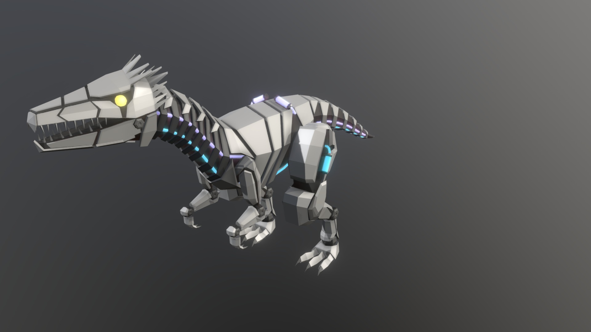 A tiny bit late, but it’s done! A robot dinosaur for the mechanical monthly challenge. I believe this is my most detailed lowpoly character model so far and I am actually quite proud of this, liking how it turned out! - MC22 - Mechanical - Robot dinosaur - 3D model by Daragos 3d model