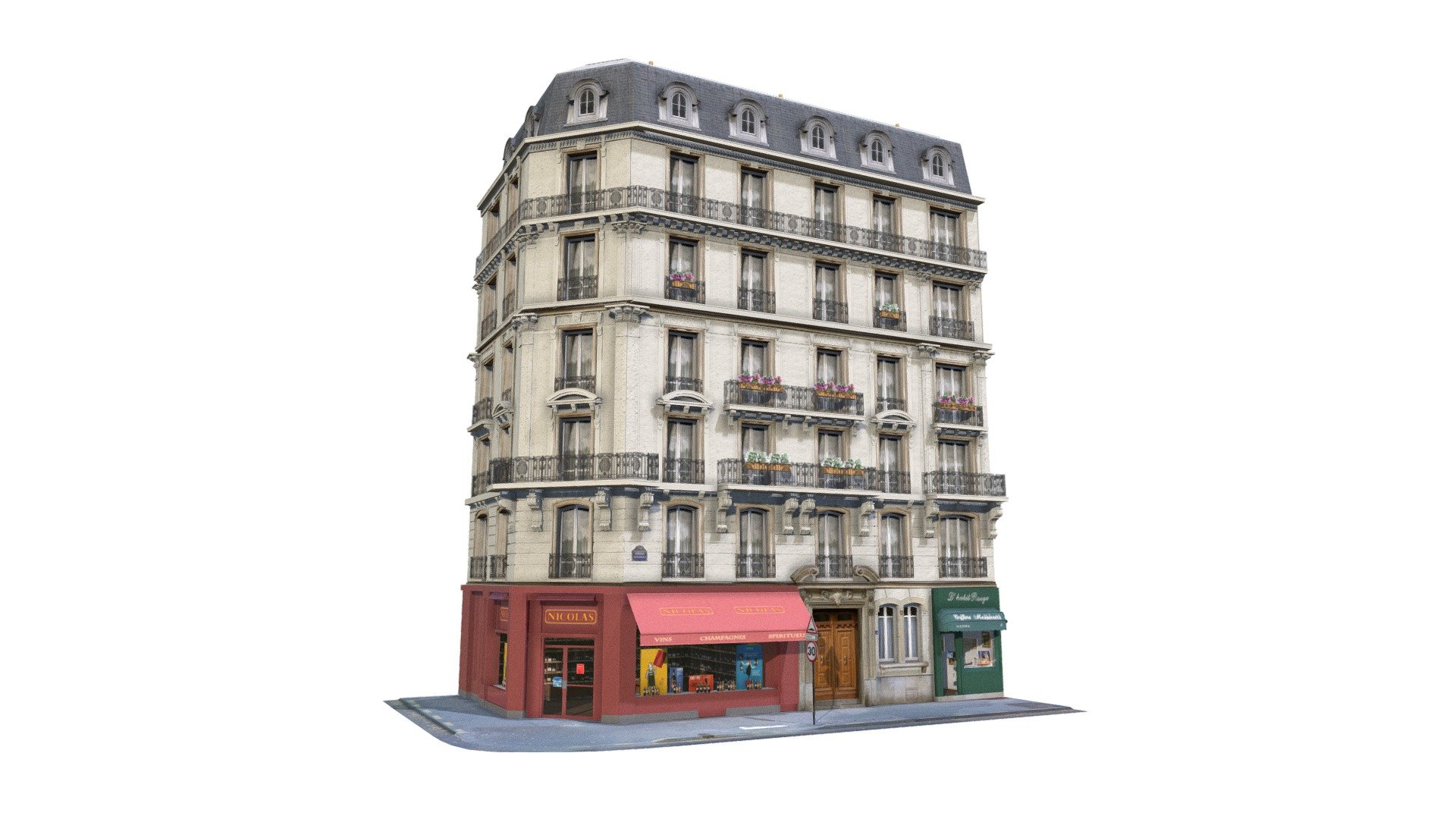 Paris Building - 3D model by cliche3d 3d model