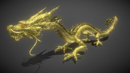 Chinese Dragon asia, long, asian, east, chinese, enemy, statue, golden, animal, monster, fantasy, dragon