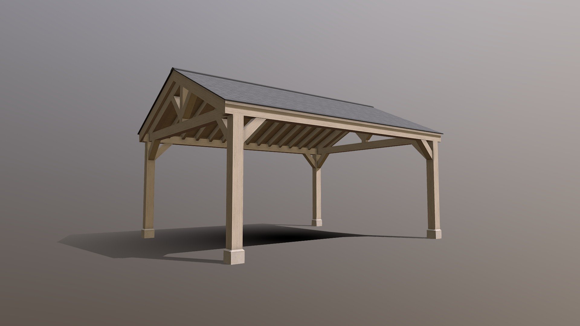 Double Oak Frame Carport - 3D model by Cotswold Architectural Design (@Cotswold_Architectural_Design) 3d model