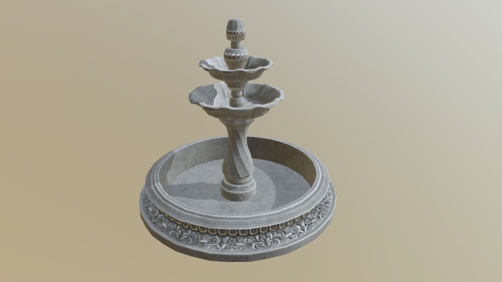 An asset for a larger environment, this stone fountain was one of a few focal peices in the entryway of a mansion 3d model