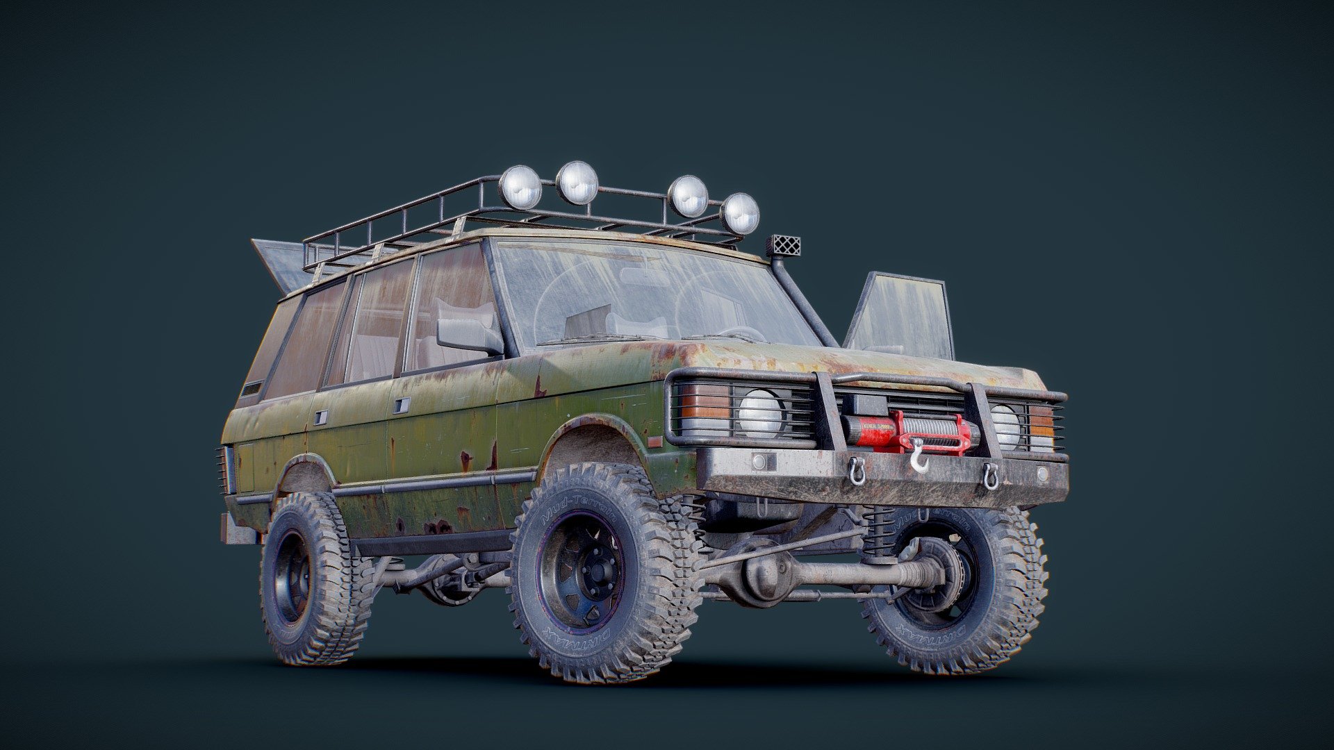 80's SUV (offroad rusty version) - 3D model by Azusa (@azusanyan1992) 3d model