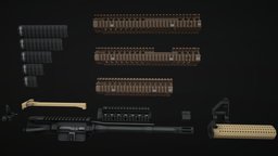 Low-Poly Mk18/CQBR parts collection