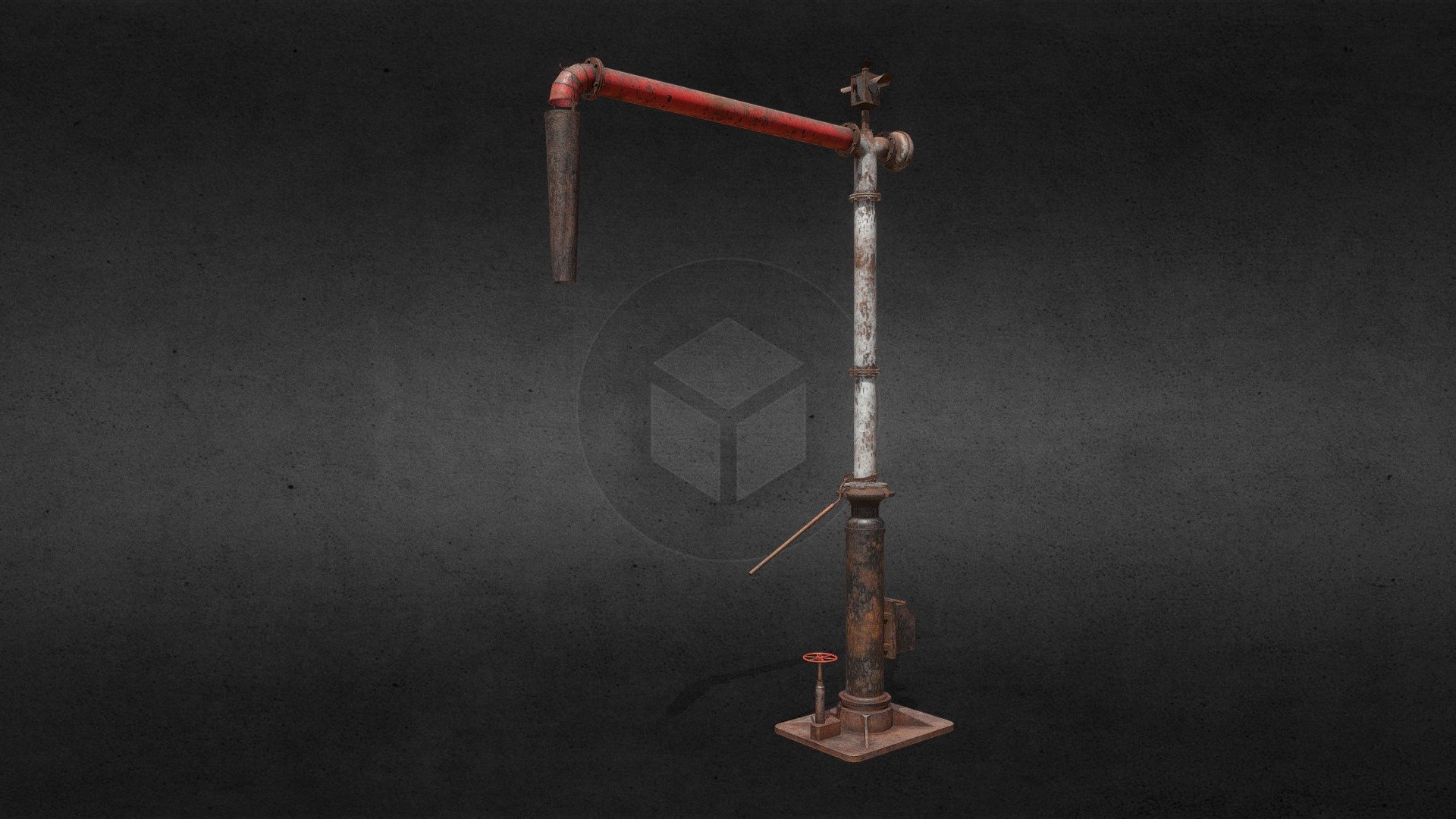 abandoned locomotive water column - Water Crane - Download Free 3D model by gav (@gav11) 3d model