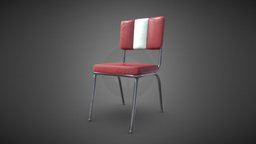 Retro Chair red, leather, archviz, vintage, retro, seat, decorative, furniture, houseold, furnishing, metal, old, relax, homedecor, interior-design, three-dimensional, chair, model, decoration, steel
