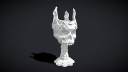 Skull Chalice 3D Print ancient, chest, jewelry, medieval, architectural, silver, treasure, aaa, award, traditional, trophy, chalice, ue, dekogon, art, pirate, decoration, cup, sculpture, hand, gold
