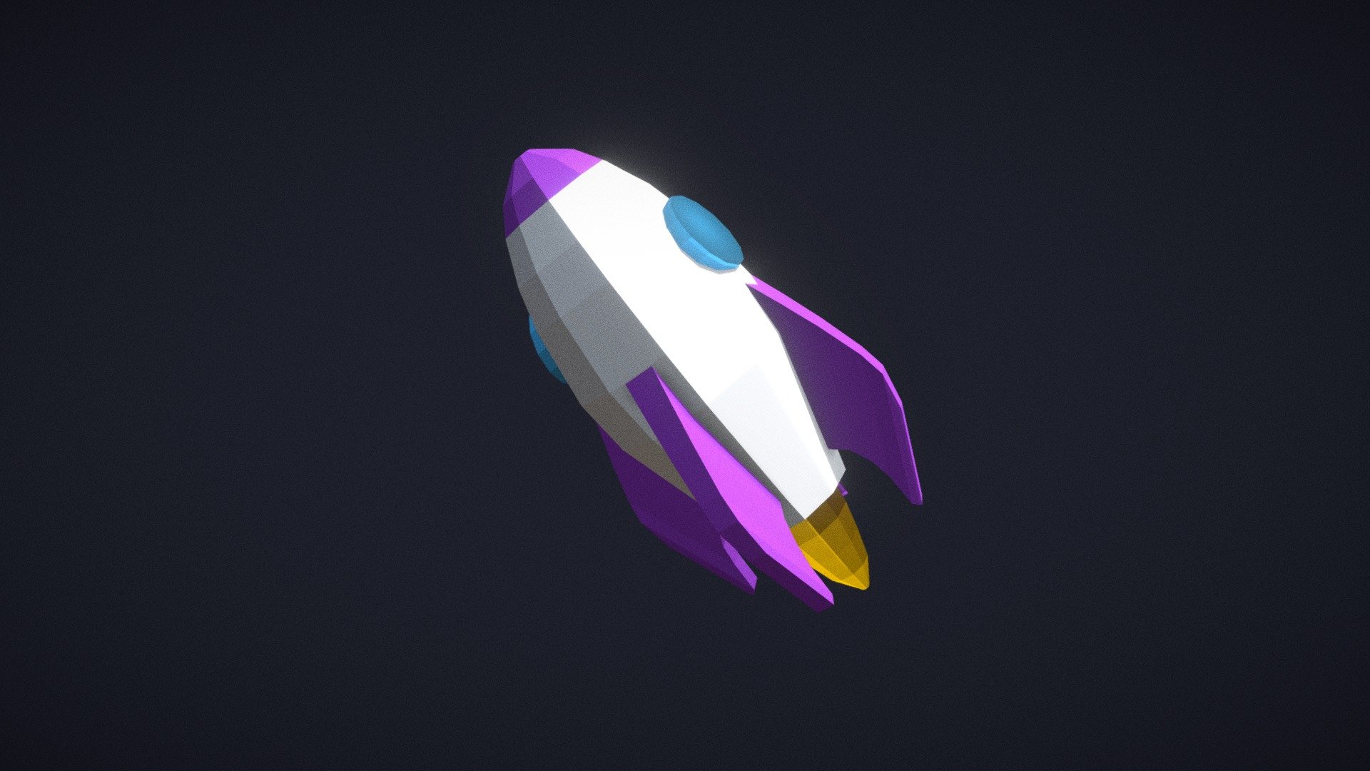Very simple 3D object - Low Poly Rocket - 3D model by sfaisal 3d model