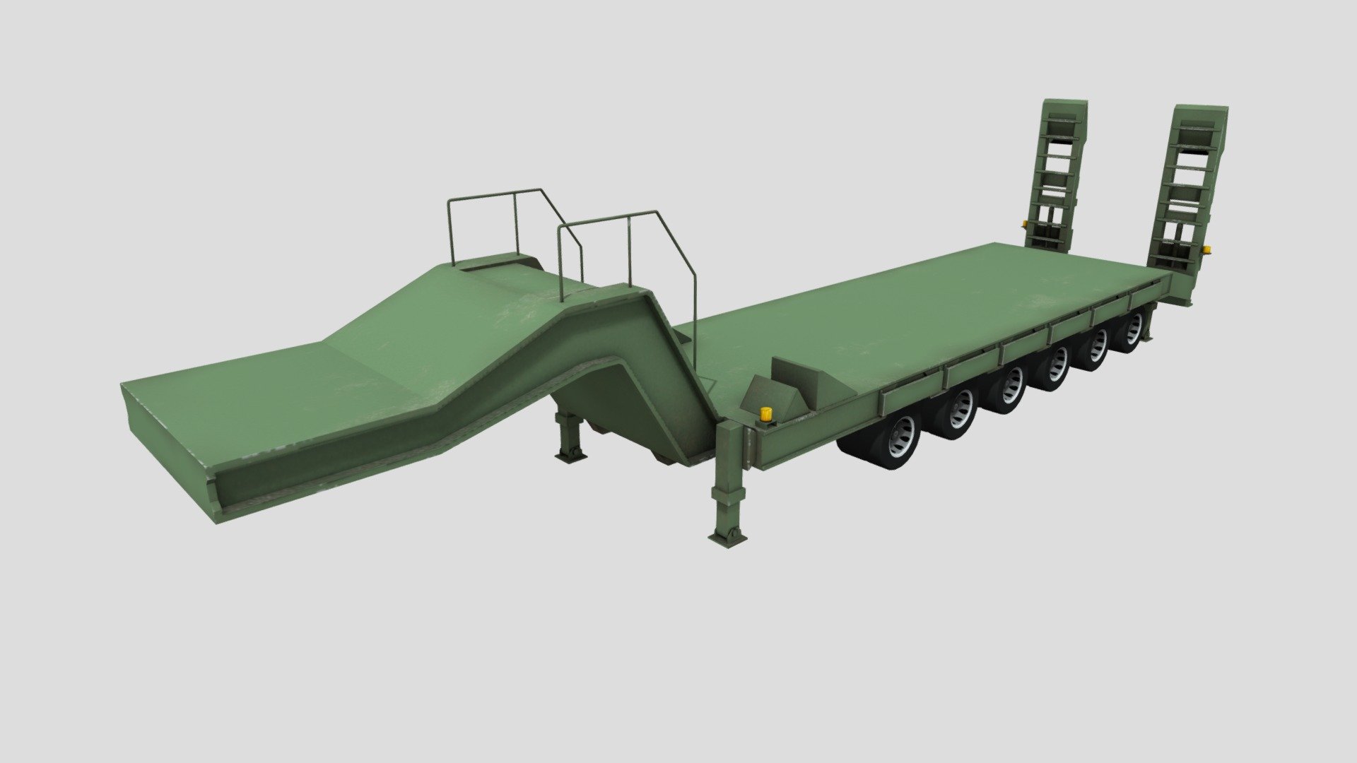Heavy Equipment Semi-Trailer - Heavy Equipment Semi-Trailer - 3D model by Uniform008 3d model