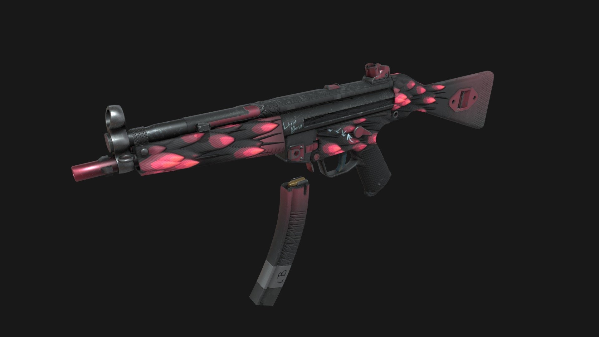 Hello everyone!

New skin for MP5 - ‘Little Bird’

I hope you like it Please upvote here: https://steamcommunity.com/sharedfiles/filedetails/?id=2557370984 - Little Bird MP5 - 3D model by cg_marker 3d model